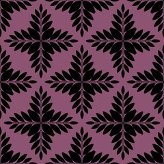 Seamless pattern with flowers on violet background for wallpaper