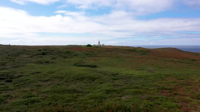 aerial view on the tip of raz on finistere in brittany