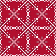 Naklejka na ściany i meble Seamless winter pattern with snowflakes for fabrics and textiles and linens 
