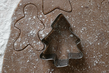 Cooking gingerbread cookies. Seasonal traditional pastries