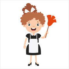 Cartoon Drawing Of A Maid