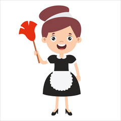 Cartoon Drawing Of A Maid