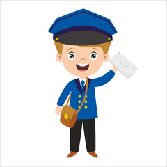 Cartoon Drawing Of A Postman