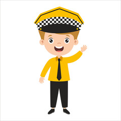 Cartoon Drawing Of A Taxi Driver