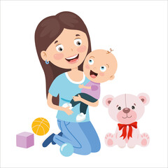 Cartoon Drawing Of A Babysitter