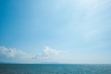 Obraz premium perfect blue sky with clouds and water of the sea