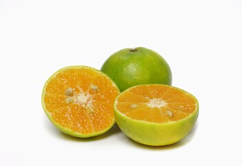 Fototapeta na wymiar orange and green apple