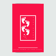 Minimalist Foot Steps Poster Design Template