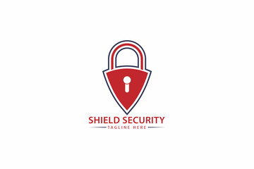 Abstract security logo vector icon illustration isolated on white background. Security Shield Logo Design, Security Defense, cyber protection