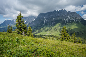 Hiking trail around Wilder Kaiser mountains, Tirol - Austria