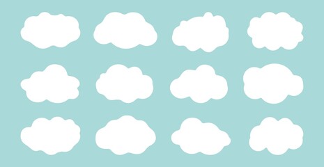 Set of clouds collection.Set of clouds.Logo and sign. Vector illustration.
