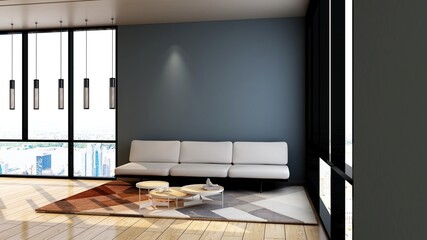 modern office lobby waiting room for company logo mockup