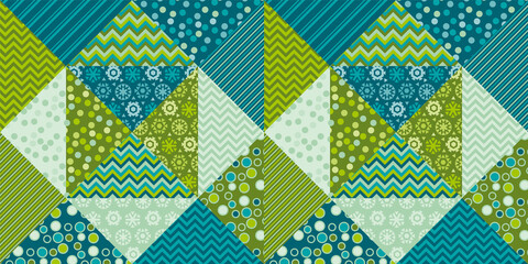 Christmas patchwork seamless pattern for background