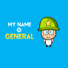 vector cartoon funny cute USA general