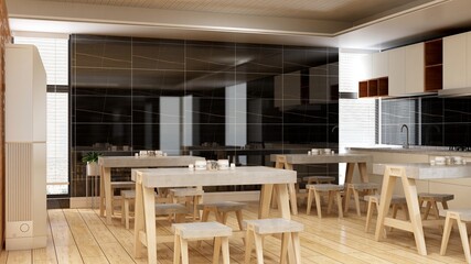 office pantry area 3d render interior design