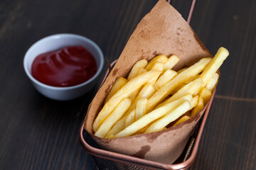 thin french fries deep-fried for lunch