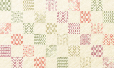 敬老の日,和紙, 市松模様・かわいい・おしゃれ・背景・和柄・祝・伝統・模様・年賀状