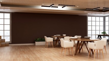 luxury restaurant 3d design interior for wall mockup
