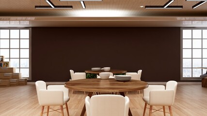 luxury restaurant 3d design interior for wall mockup