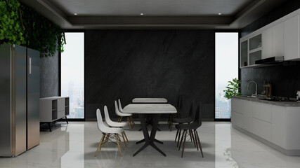 office pantry area 3d render interior design