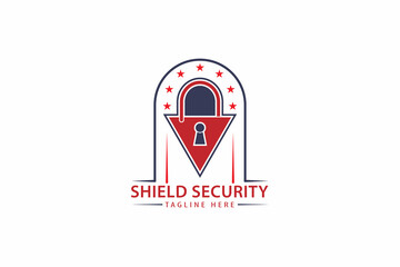 security vector icon illustration isolated on white background. Security Shield Logo Design, Security Defence, cyber protection