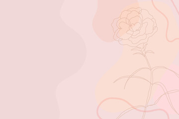 Simple flower background vector on pastel pink wallpaper with roses