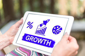 Growth concept on a tablet