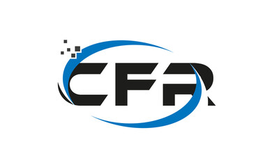dots or points letter CFR technology logo designs concept vector Template Element