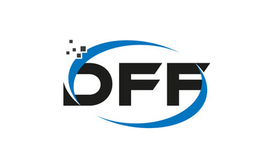 dots or points letter DFF technology logo designs concept vector Template Element