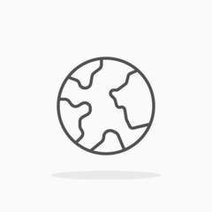 Earth icon. Editable Stroke and pixel perfect. Outline style. Vector illustration. Enjoy this icon for your project.