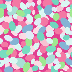 Abstract seamless pattern of delicate oval shapes in the modern style of Bubble gum fashion trend