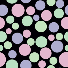 Abstract seamless pattern of delicate pastel colors  round shapes in the modern style of Bubble gum fashion trend