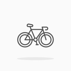 Fototapeta premium Bicycle icon. Editable Stroke and pixel perfect. Outline style. Vector illustration. Enjoy this icon for your project.