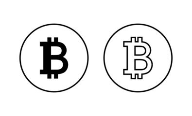 Bitcoin icons set. bitcoin sign and symbol. payment symbol. cryptocurrency logo