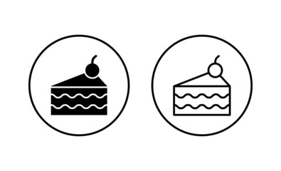 Cake icons set. Cake sign and symbol. Birthday cake icon