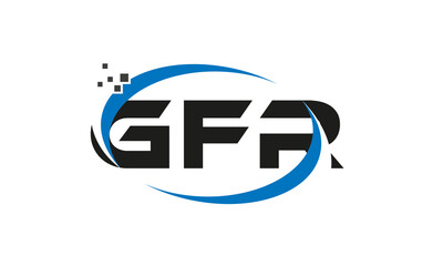 dots or points letter GFR technology logo designs concept vector Template Element