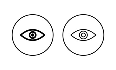 Eye icons set. Eye sign and symbol. Look and Vision icon.