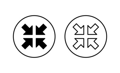 Fullscreen Icon set. Expand to full screen sign and symbol. Arrows symbol