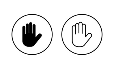 Hand icons set. hand sign and symbol. palm