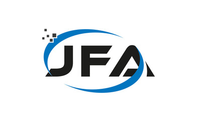 dots or points letter JFA technology logo designs concept vector Template Element