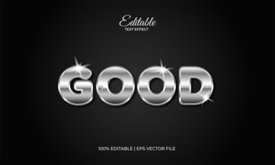 Good text effect with silver metal theme