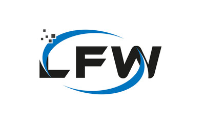 dots or points letter LFW technology logo designs concept vector Template Element