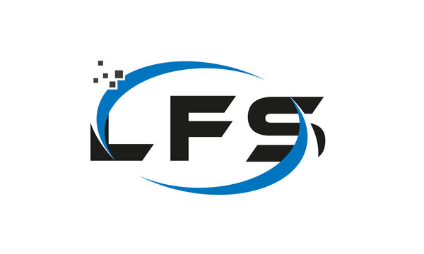 dots or points letter LFS technology logo designs concept vector Template Element