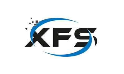 dots or points letter XFS technology logo designs concept vector Template Element