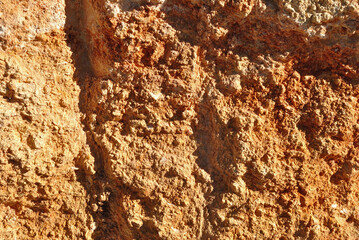 Close Up of Rough Textured Rock Wall