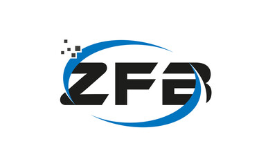 dots or points letter ZFB technology logo designs concept vector Template Element