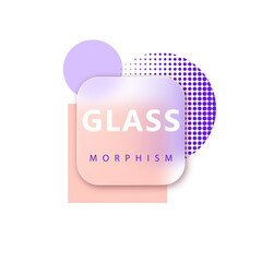 Vector background in glass morphism style. Editable illustration