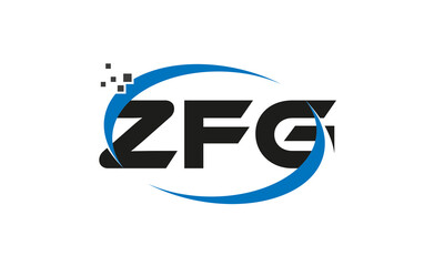 dots or points letter ZFG technology logo designs concept vector Template Element