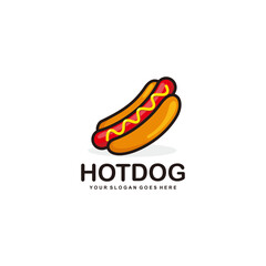 Hot dog logo design vector illustration
