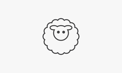 line icon abstract sheep isolated on white background.